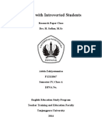 Dealing With Introverted Students: Research Paper Class Drs. H. Sofian, M.SC