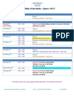 Monthly Schedule - June 2017: Monday 5 Bank Holiday Drop in Closed