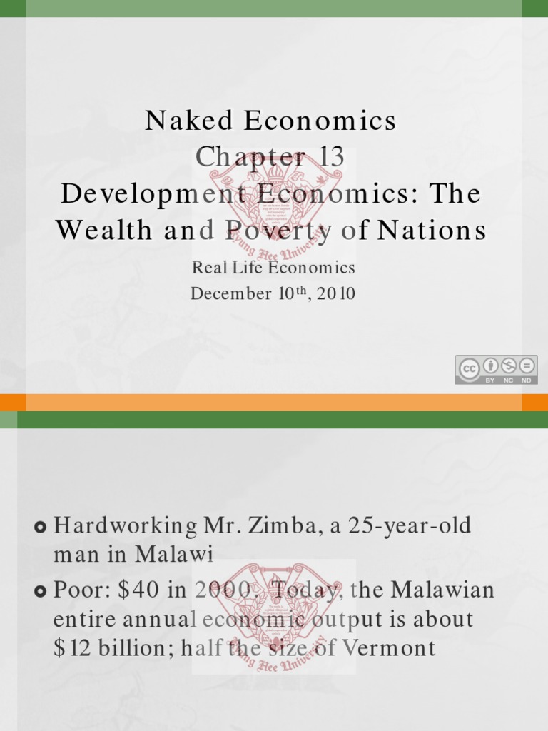 Naked Economics Chapter 13 Development Economics PDF Economic