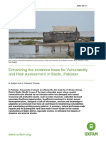 Enhancing The Evidence Base For Vulnerability and Risk Assessment in Badin, Pakistan