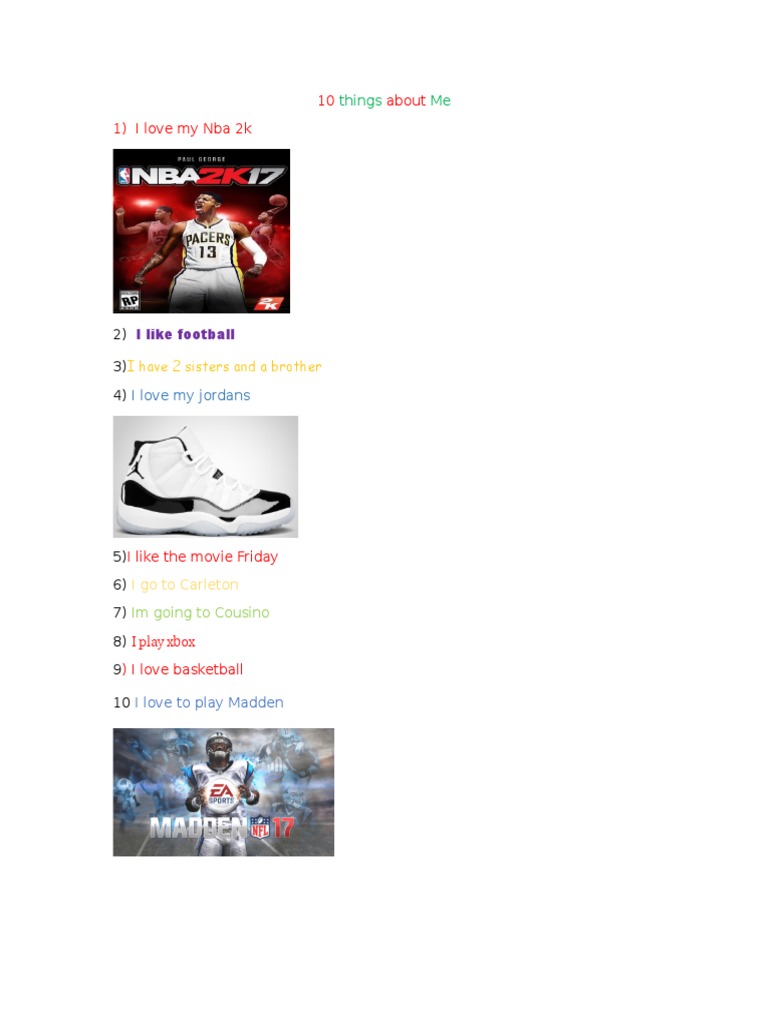 10 Things About Me Pdf