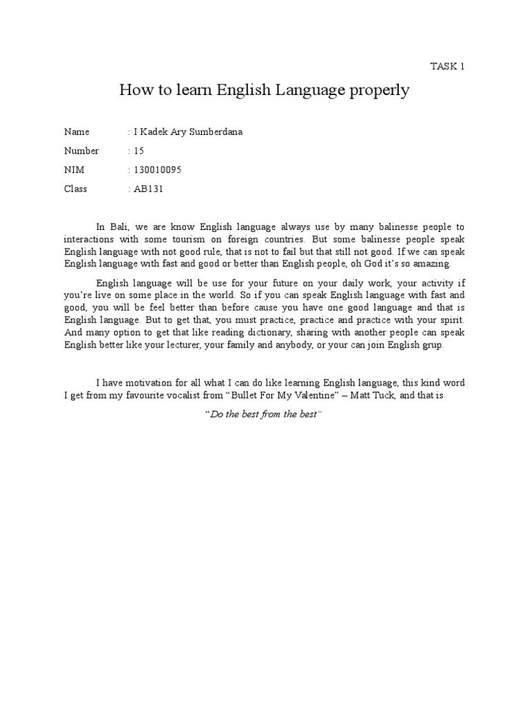 How To Learn English Language Properly | PDF | Language Arts & Discipline