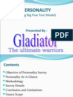 Personality: (Using Big Five Test Model)
