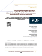 Dimensiones de Las Competencias Científicas Esbozadas en Los Programas de Estudio de Biología, Física y Química de La Educación Diversificada PDF
