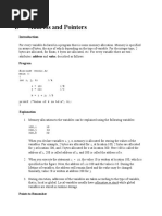 Address and Pointers