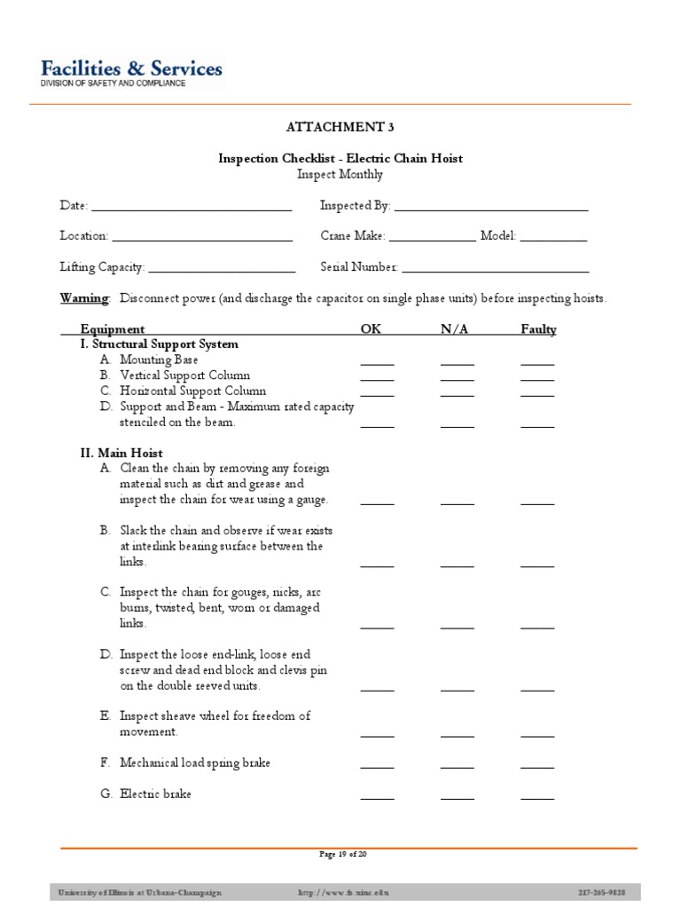 inspectionchecklistelectricchainhoist.pdf Electrical Engineering
