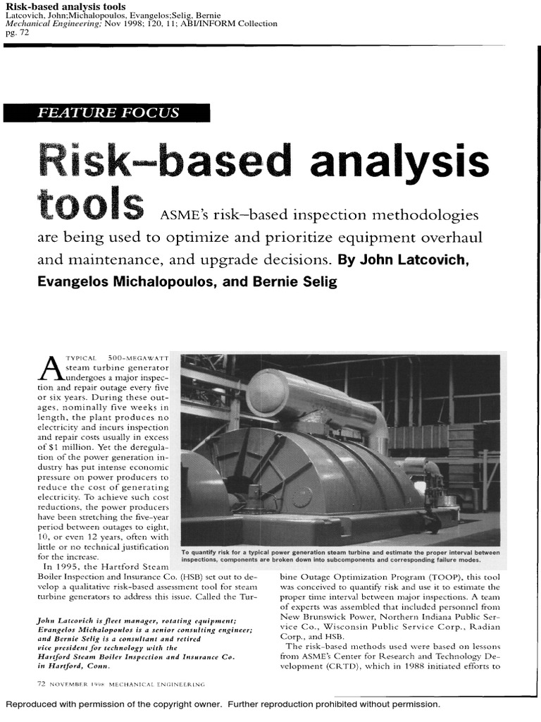 Risk Based Analysis Tools Pdf