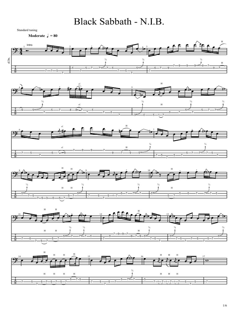 Black Sabbath N I B Musical Forms Songs