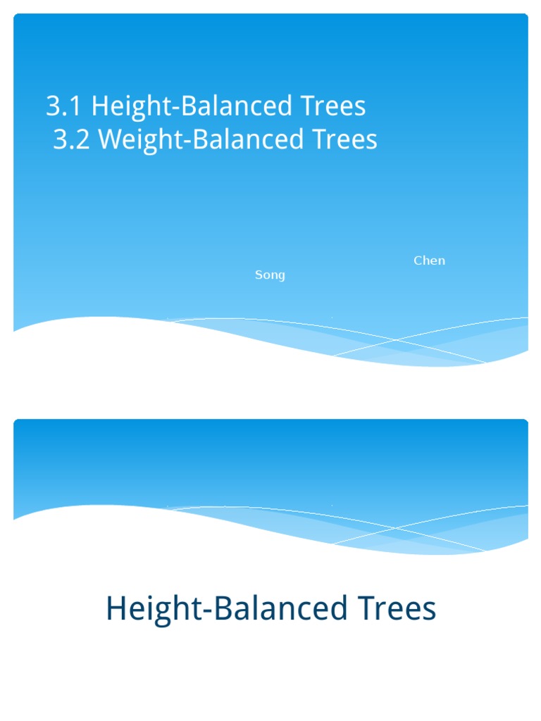 Height and Weight Balanced Trees PDF Information Retrieval