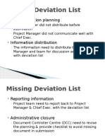 Missing Deviation List