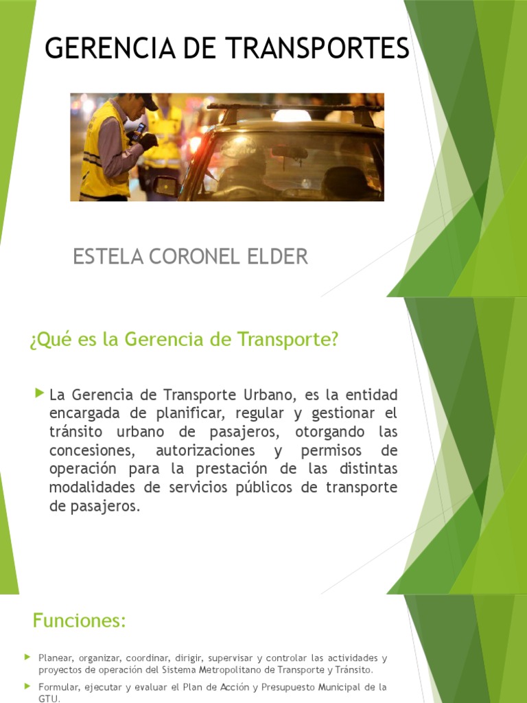 Gerencia de Transporte Urbano en Lima | PDF | Transporte público ...