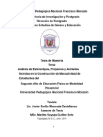 Analisis de Estereotipos Prejuicios y Actitudes Sexistas en La Construccion de Masculinidad de Estudiantes Del Segundo Ano de Educacion Fisica en Modalidad Presencial PDF