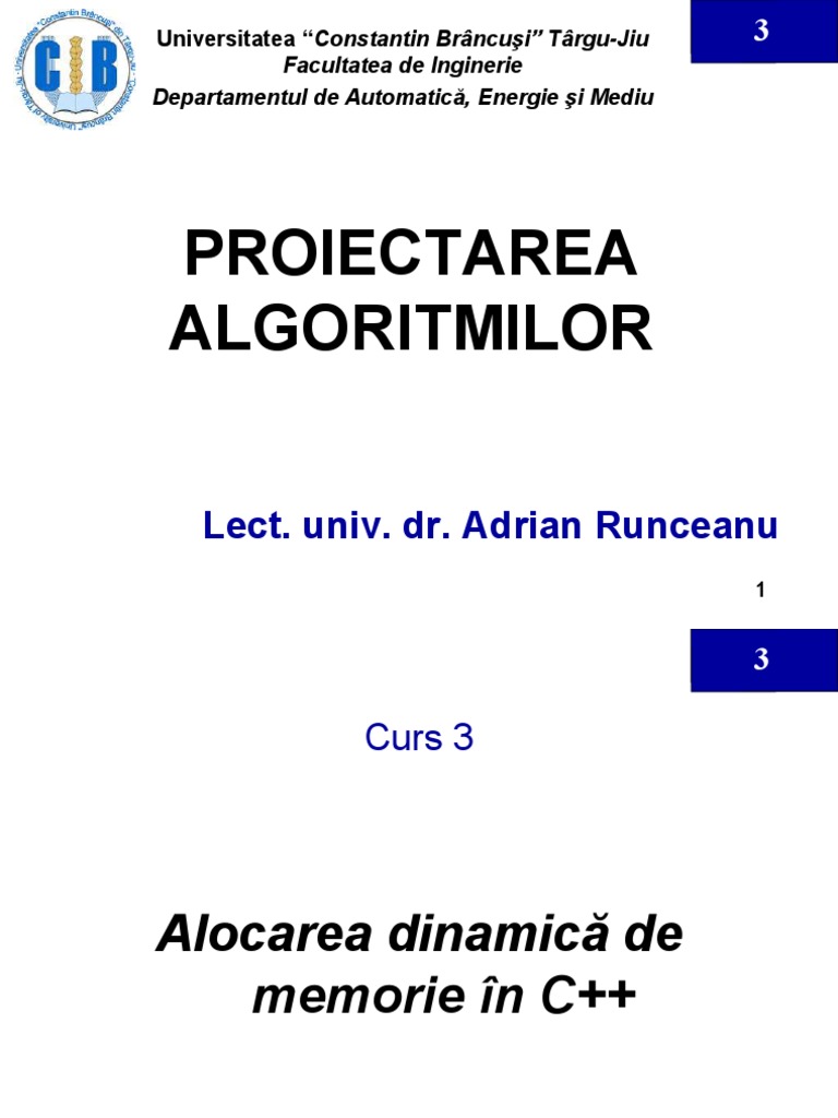 3.alocarea Dinamica A Memoriei in C++.Stiva | PDF