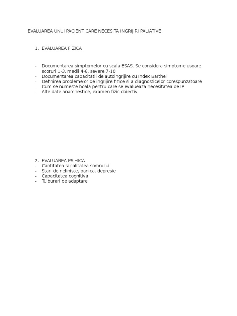 Fisa Evaluare Pacient IP | PDF