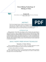 Green Mining Technology of Mining in China: Zhengkang Shi