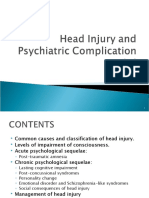 Head Injury and Psychiatric Complication