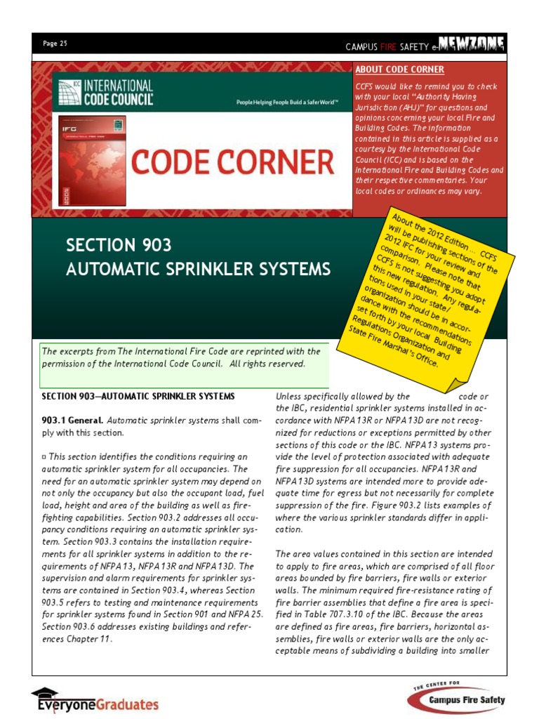 Automatic Sprinkler System Codes | PDF | Fire Sprinkler System | Fire ...
