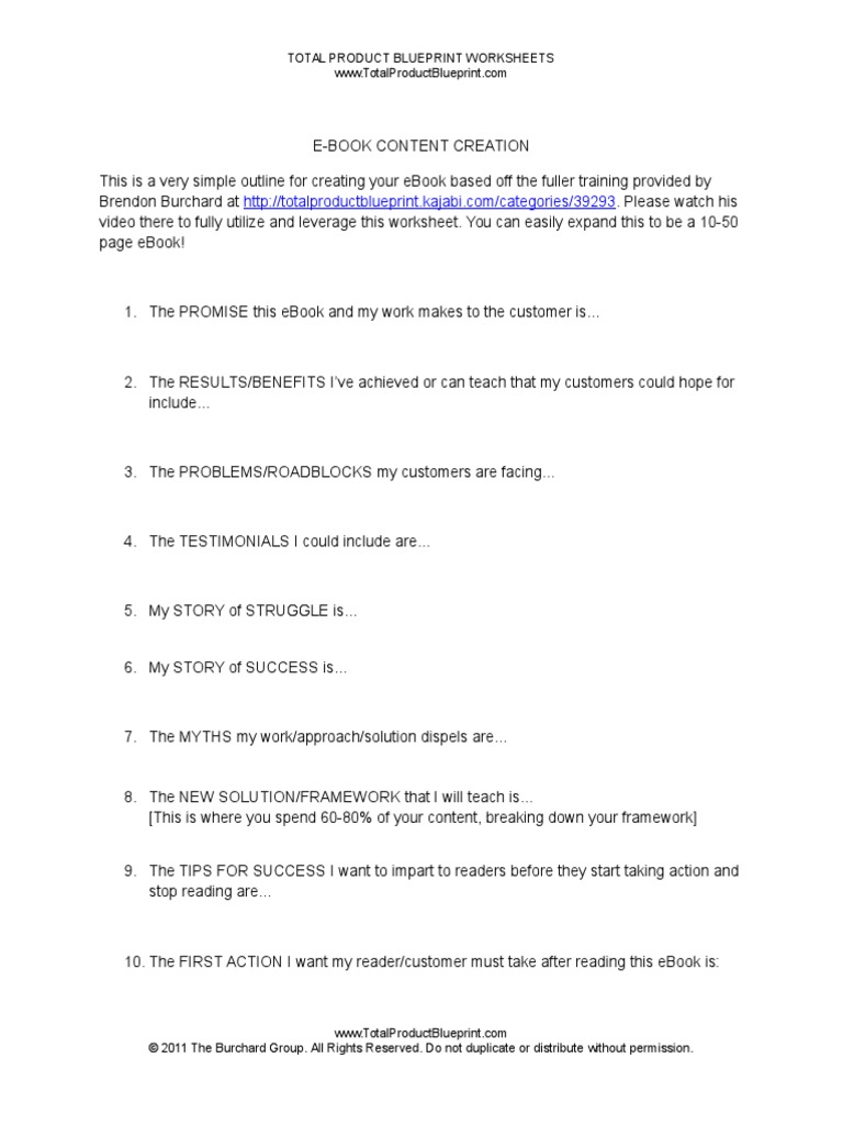 TPB Worksheets EBookCreation2 | PDF