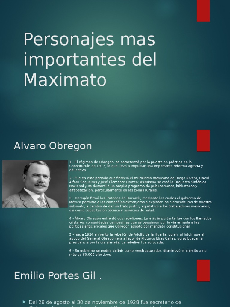 Personajes Mas Importantes Del Maximato México Política