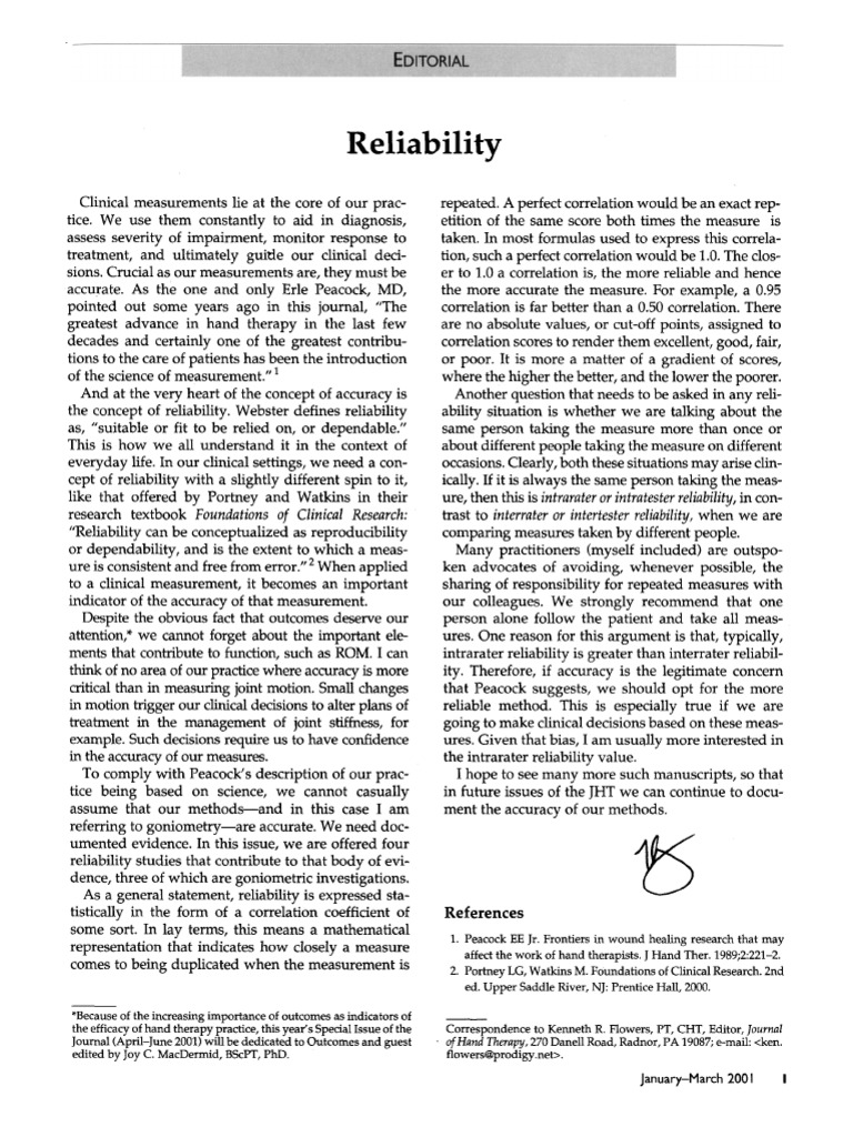 Importance of Reliability in Measurements | PDF | Accuracy And ...