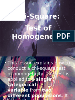 Statistics - Chi Square: Test of Homogeneity (Reporting)