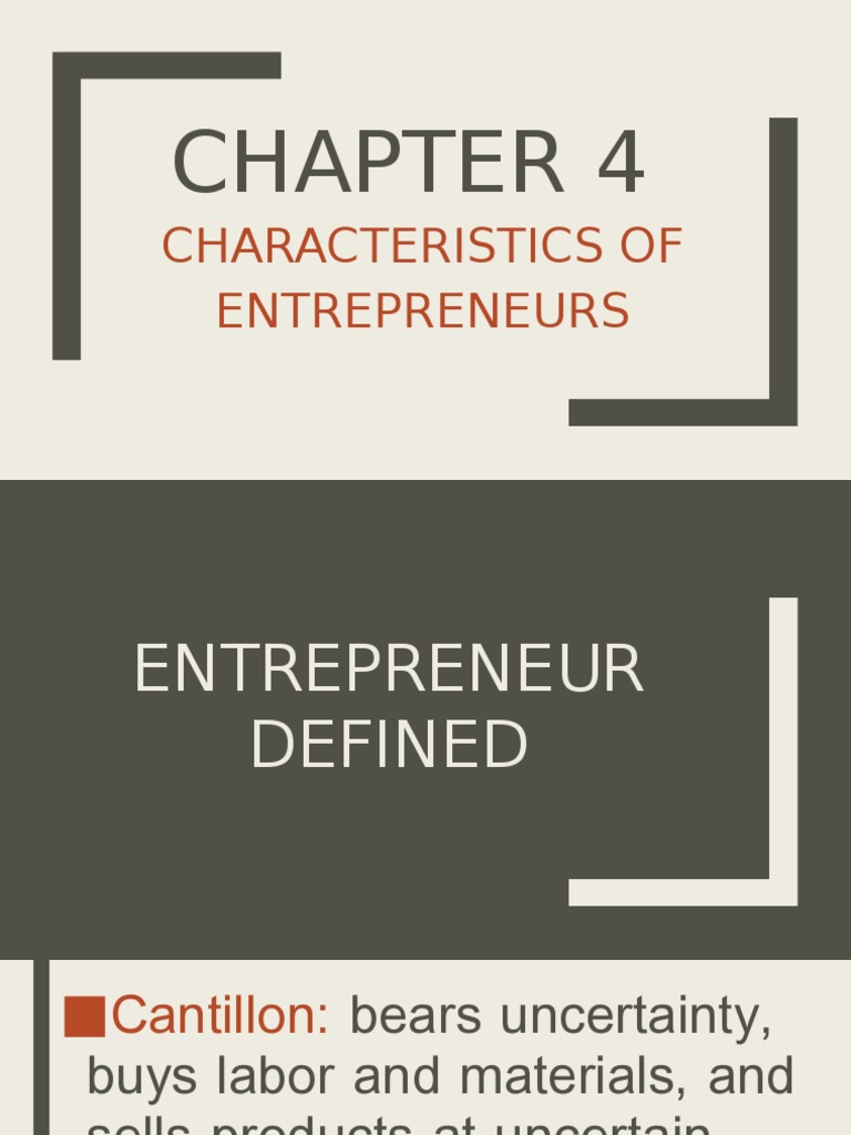 Characteristics of Entrepreneurs | PDF | Entrepreneurship | Leadership