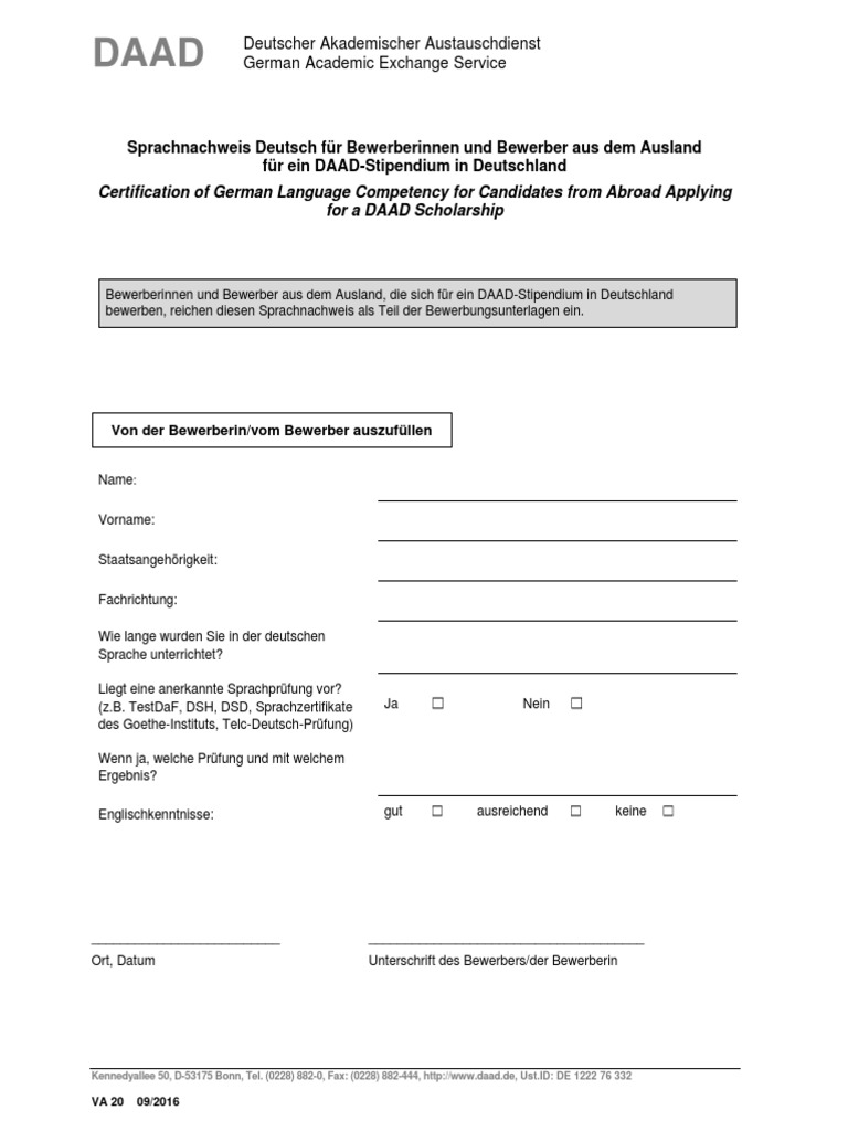 Daad Application Form Download – NOPSQZ