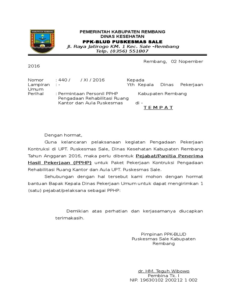 Contoh Surat Pphp Pu Doc