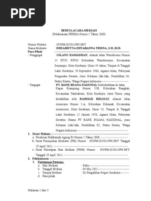 13 Berita Acara Sidang Mediasi Berhasil Doc