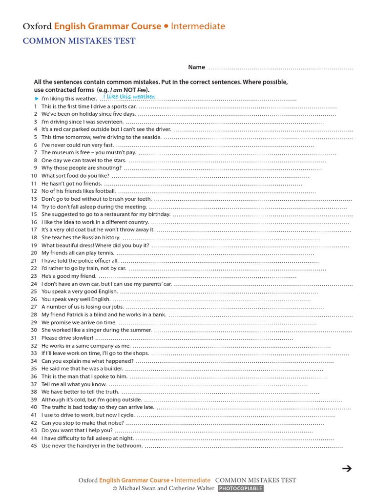 Common Mistakes Intermediate PDF | PDF