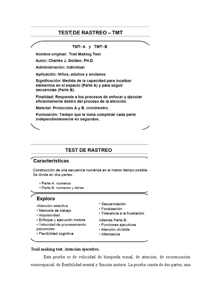 Trail Making Test Protocolo | PDF | Depresión (estado de ánimo ...