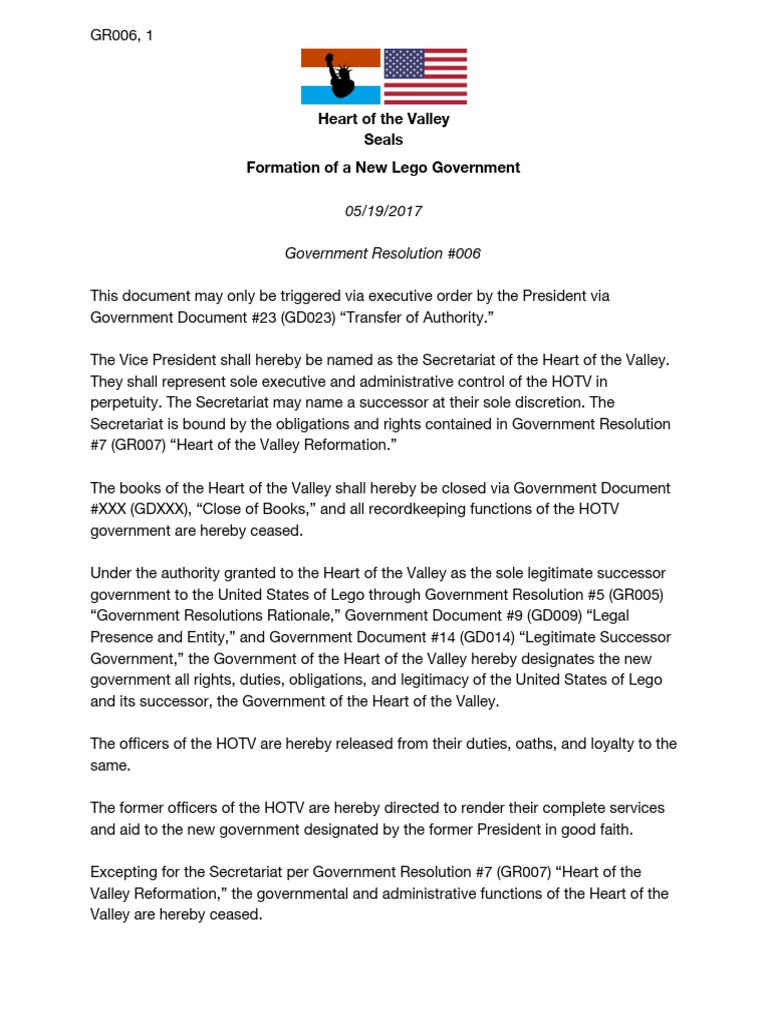 Heart of the Valley Government Resolution | PDF