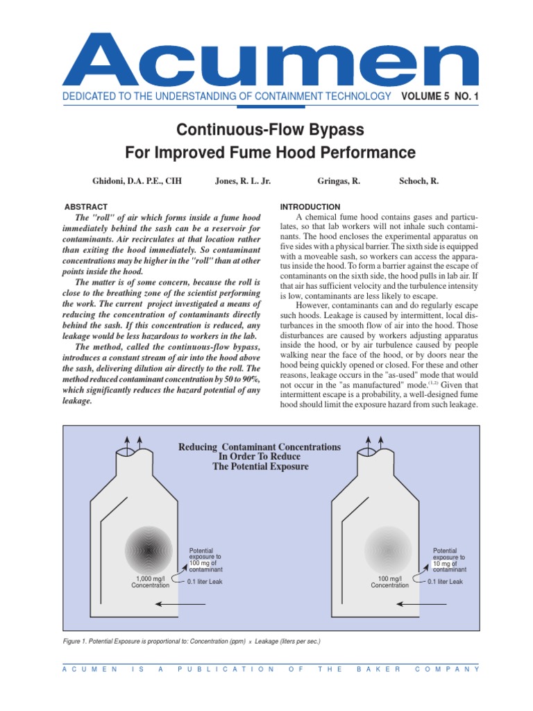 BYPASS FUME HOODS Occupational Hygiene Building Engineering