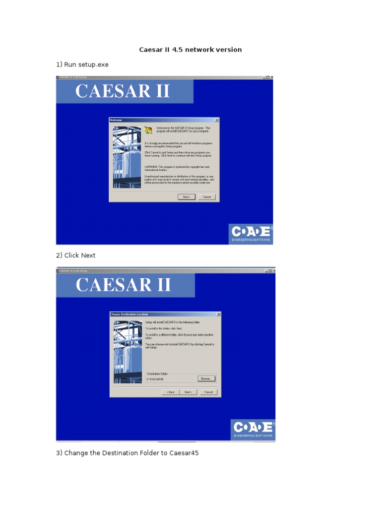 Caesar II 4.5 Network Setup Guide | PDF | Windows Nt | Microsoft Software