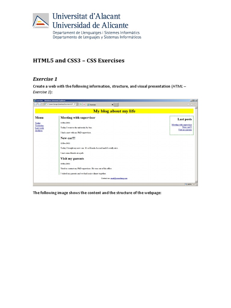 CSS Exercise PDF | PDF