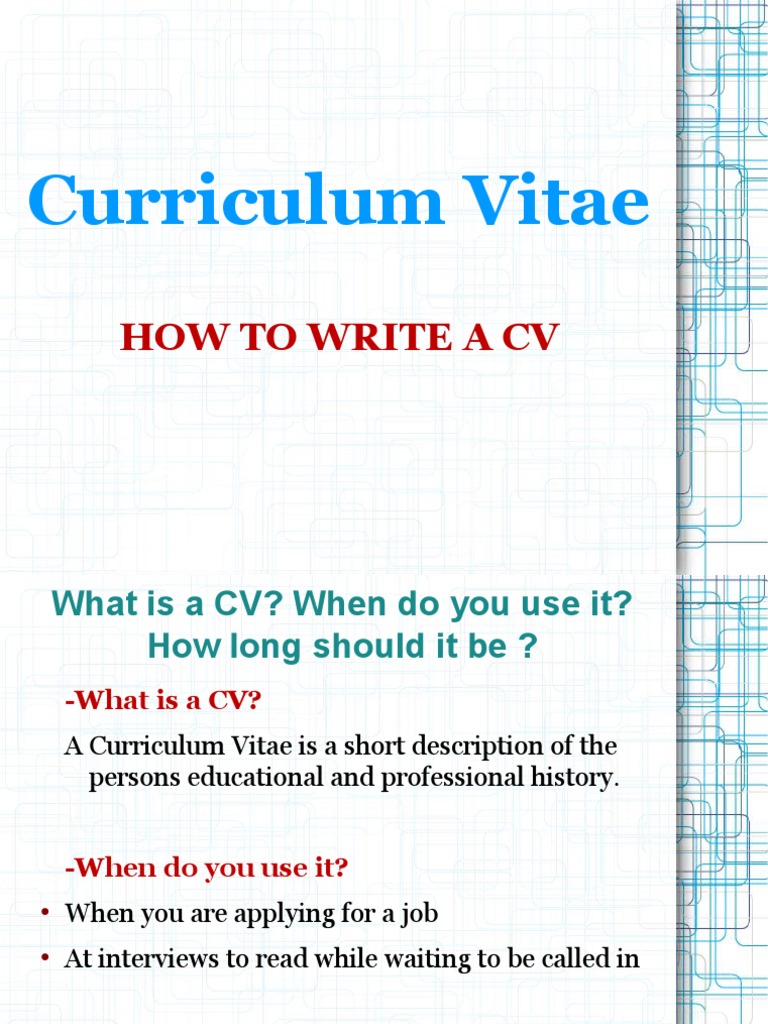 Presentation - CV - Odp | PDF | Sharing | Quality Of Life