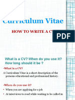 Curriculum Vitae: How To Write A CV