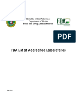 List of FDA Accredited Private-Government Laboratories as of June 2016