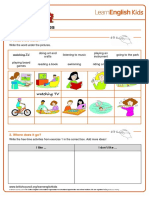 Worksheets Free Time Activities PDF