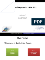 Structural Dynamics - ESA 322 Lecture 1