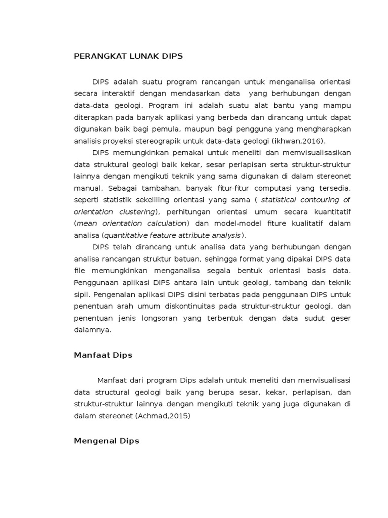 Panduan Lengkap Software DIPS Geologi | PDF | Teknologi & Rekayasa