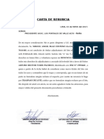 Carta de Renuncia de Terreno