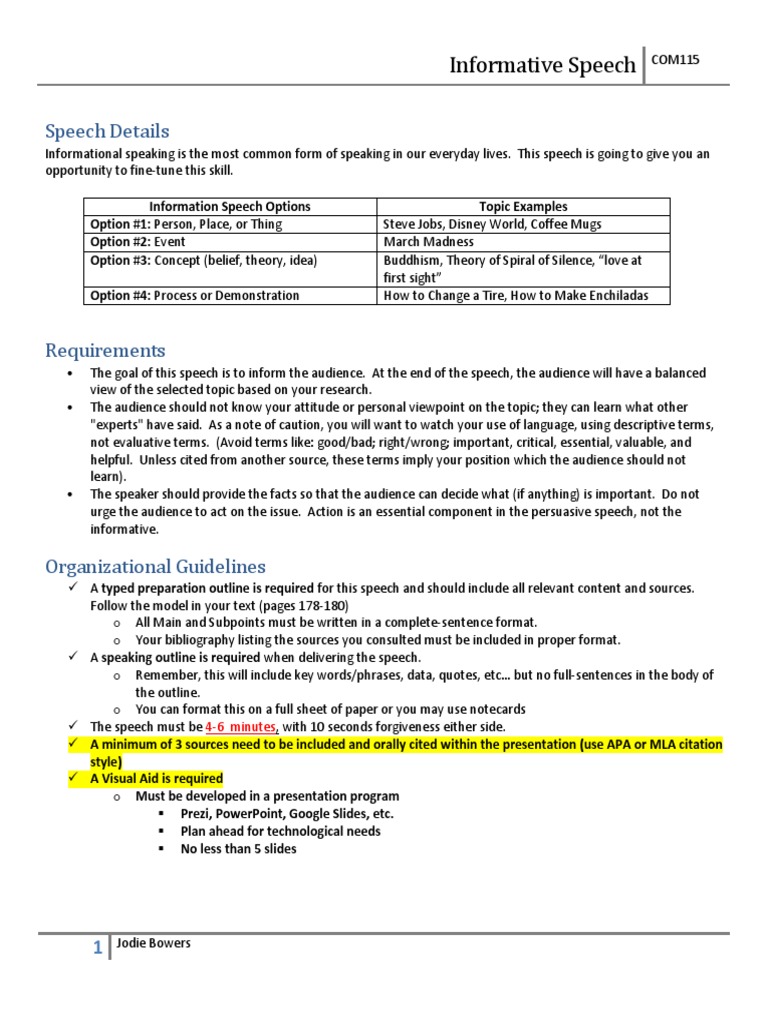 Informative speech ideas for college picture