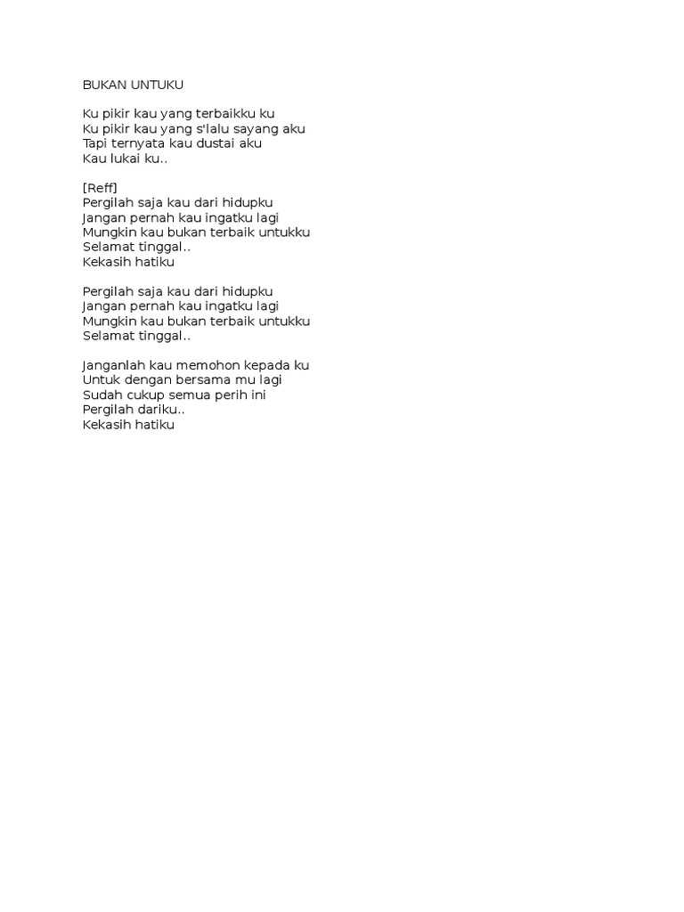 Bukan Untuku Pdf