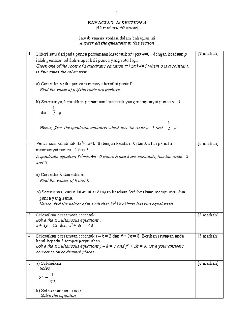 Mathematics Form 1 Work Schemes PDF | PDF | Quadratic Equation ...