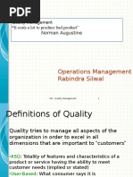 Operations Management Rabindra Silwal: Quality Management Norman Augustine