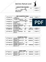 Matches Fixture and Schedule: Qualifying Round