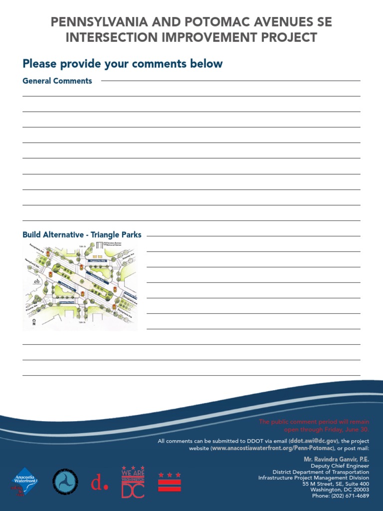 PennPotomac Comment Form | PDF | Government Agencies Of The United ...