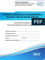 Prueba Diagnóstica de Matemática Segundo Año de Bachillerato - 2017