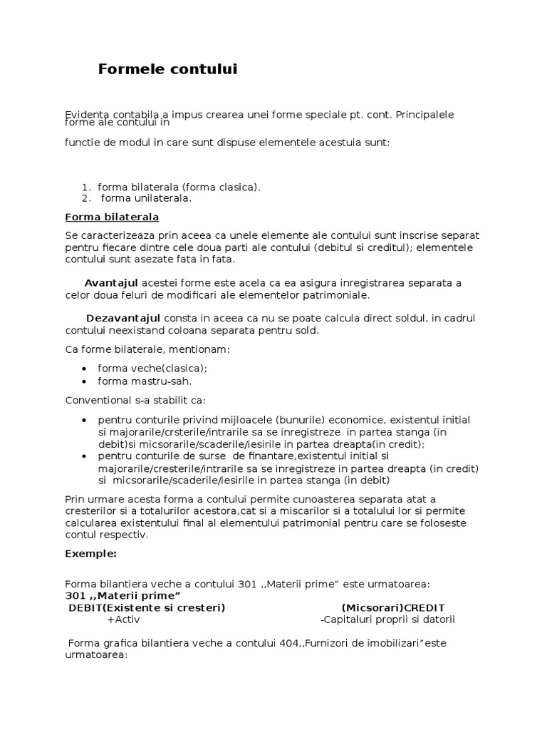 Formele Contului | PDF